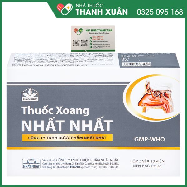 Thuốc Xoang Nhất Nhất - Điều trị các chứng nghẹt mũi, viêm mũi dị ứng, viêm xoang cấp và mạn tính